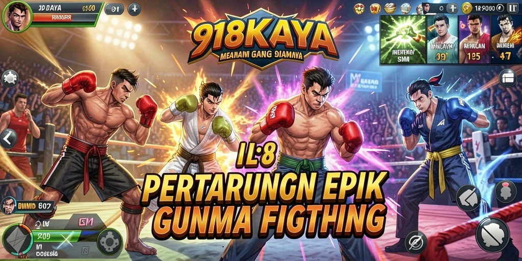 Screenshot 918KAYA menunjukkan aksi pertarungan yang mendebarkan antara karakter.
