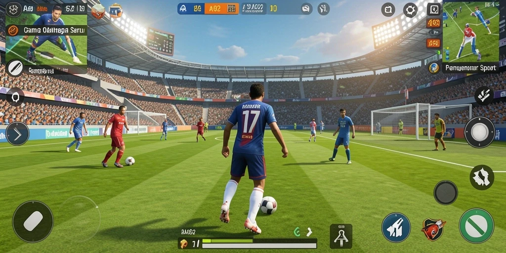 Skrinsot gameplay <strong>AA62</strong> dengan aksi olahraga yang mendebarkan.