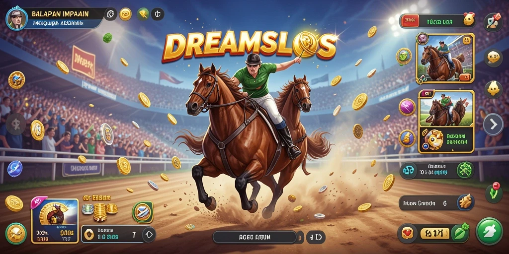 Tampak menakjubkan dari trek balapan di DREAMSLOTS.
