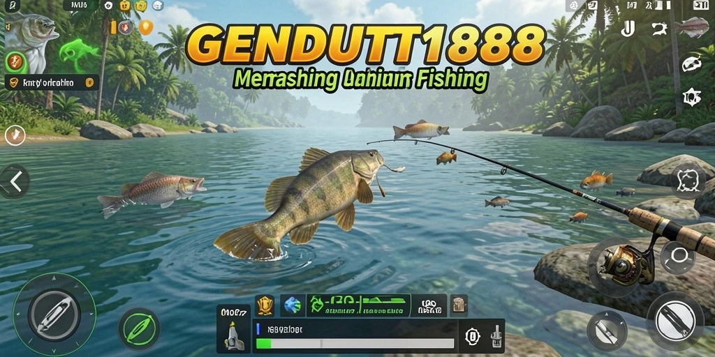 Tampilan gameplay GENDUT188 dengan petualangan memancing seru.