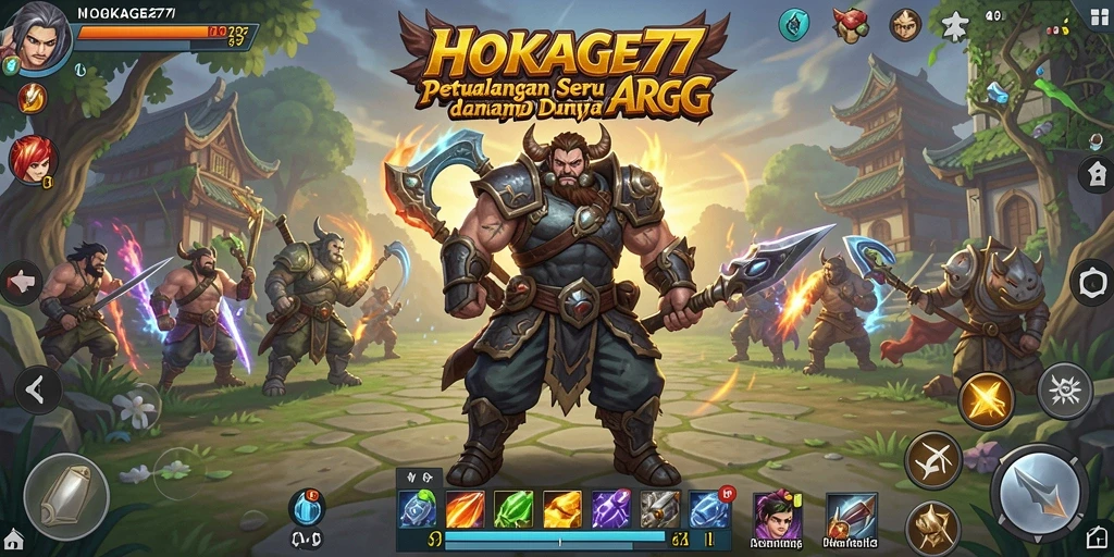 Gameplay intens HOKAGE77 menunjukkan pertarungan yang seru dan karakter unik.