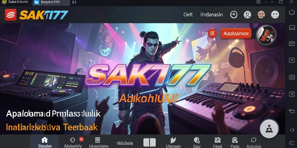 Screenshot gameplay dari aplikasi musik SAKTI77 yang menunjukkan interaksi pengguna.