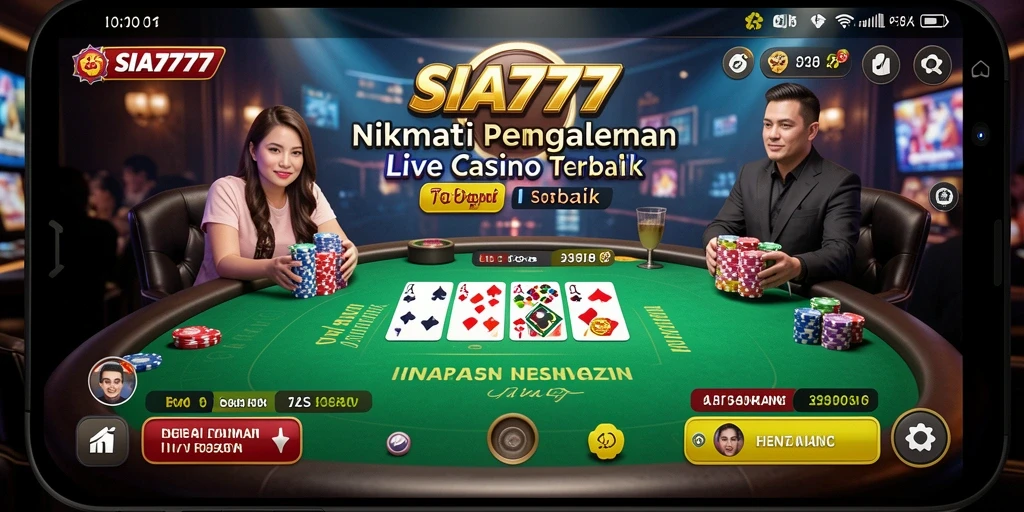 Screenshot gameplay SIA777 dengan dealer Live Casino yang profesional.