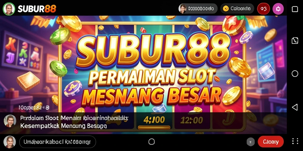 Screenshot utama SUBUR88 menampilkan gameplay mesin slot yang memukau.