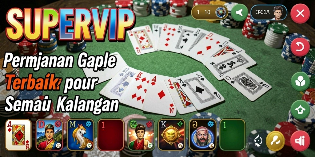 Tampilan permainan Gaple yang seru dan interaktif di SUPERVIP.